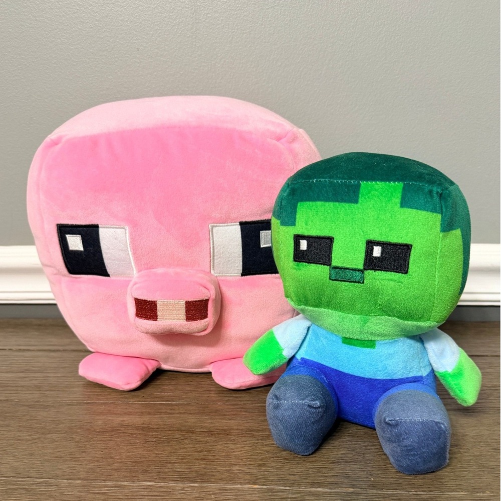 Minecraft Mojang Pig and Zombie Plush Set